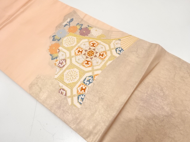 JAPANESE NAGOYA OBI / WOVEN FLOWER CREST